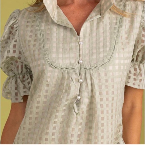 S’Edge Light Green Checkered Dress - Picture 6 of 9